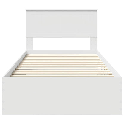Bed Frame with Headboard White 100 x 200 cm Engineered Wood