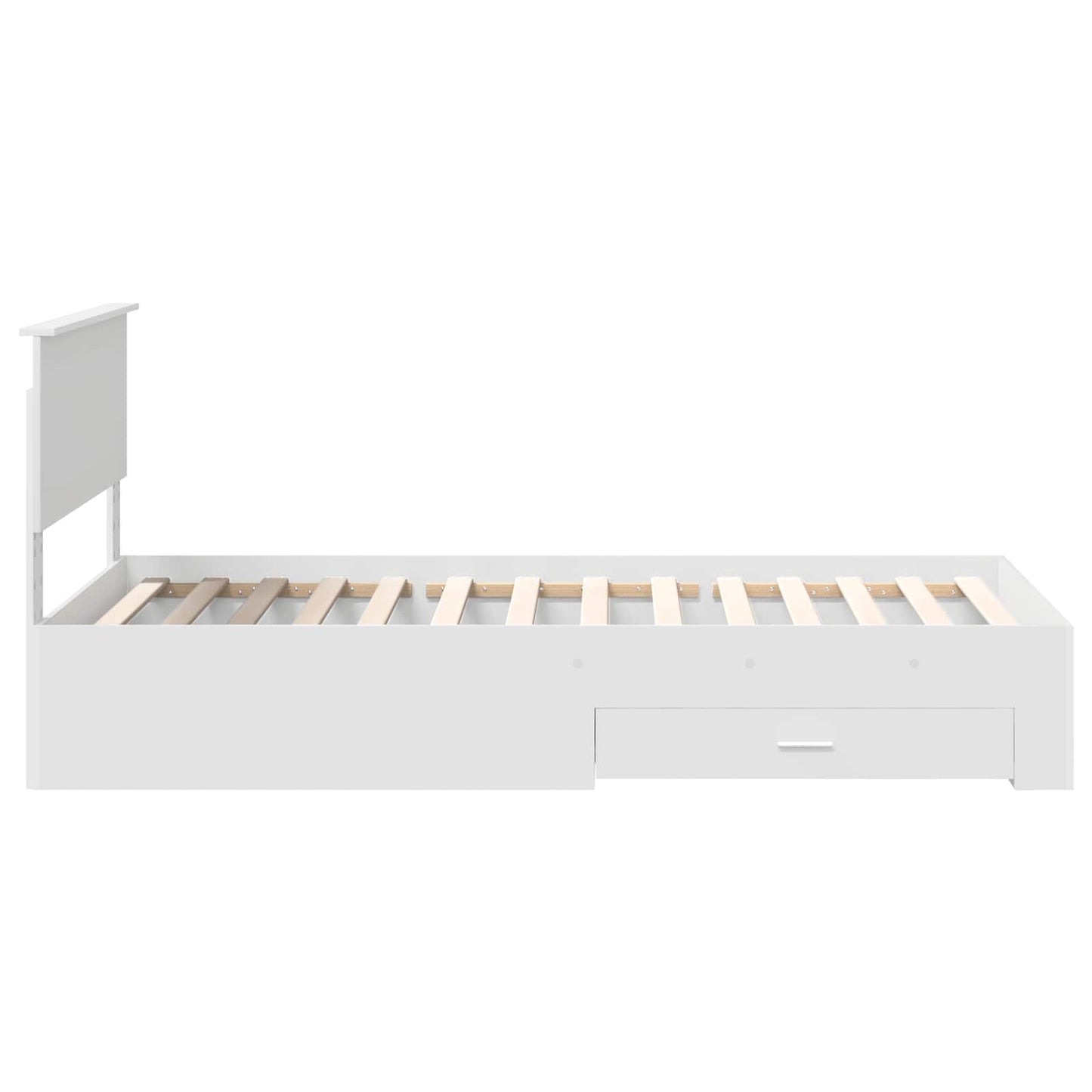 Bed Frame with Headboard White 100 x 200 cm Engineered Wood