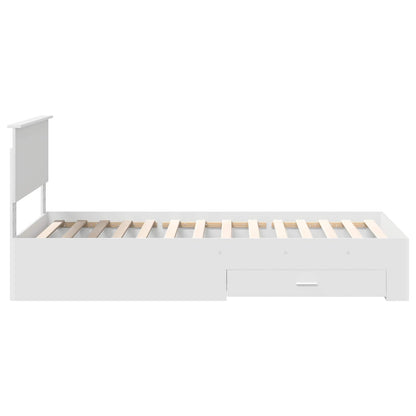 Bed Frame with Headboard White 100 x 200 cm Engineered Wood