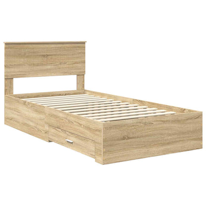 Bed Frame with Drawer Sonoma Oak 100 x 200 cm Engineered Wood