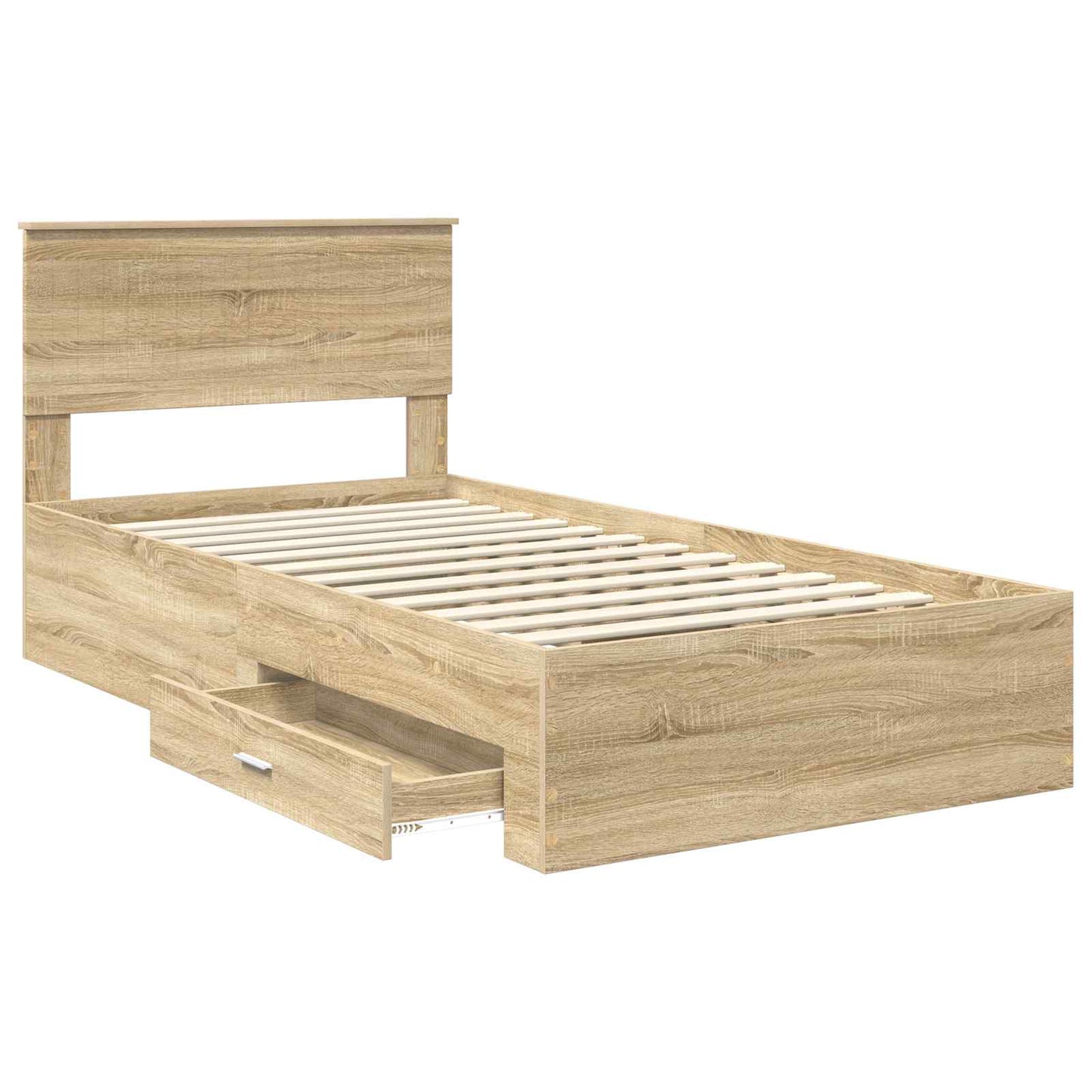 Bed Frame with Drawer Sonoma Oak 100 x 200 cm Engineered Wood