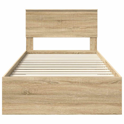 Bed Frame with Drawer Sonoma Oak 100 x 200 cm Engineered Wood
