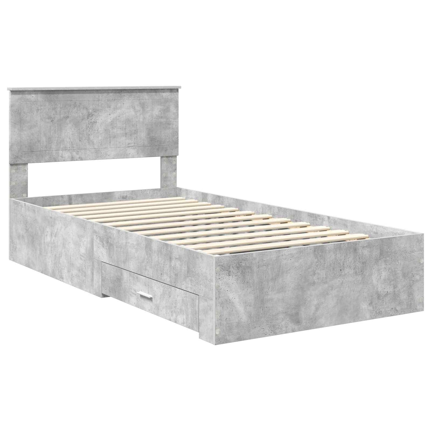 Bed Frame Concrete Grey 100 x 200 cm Engineered Wood