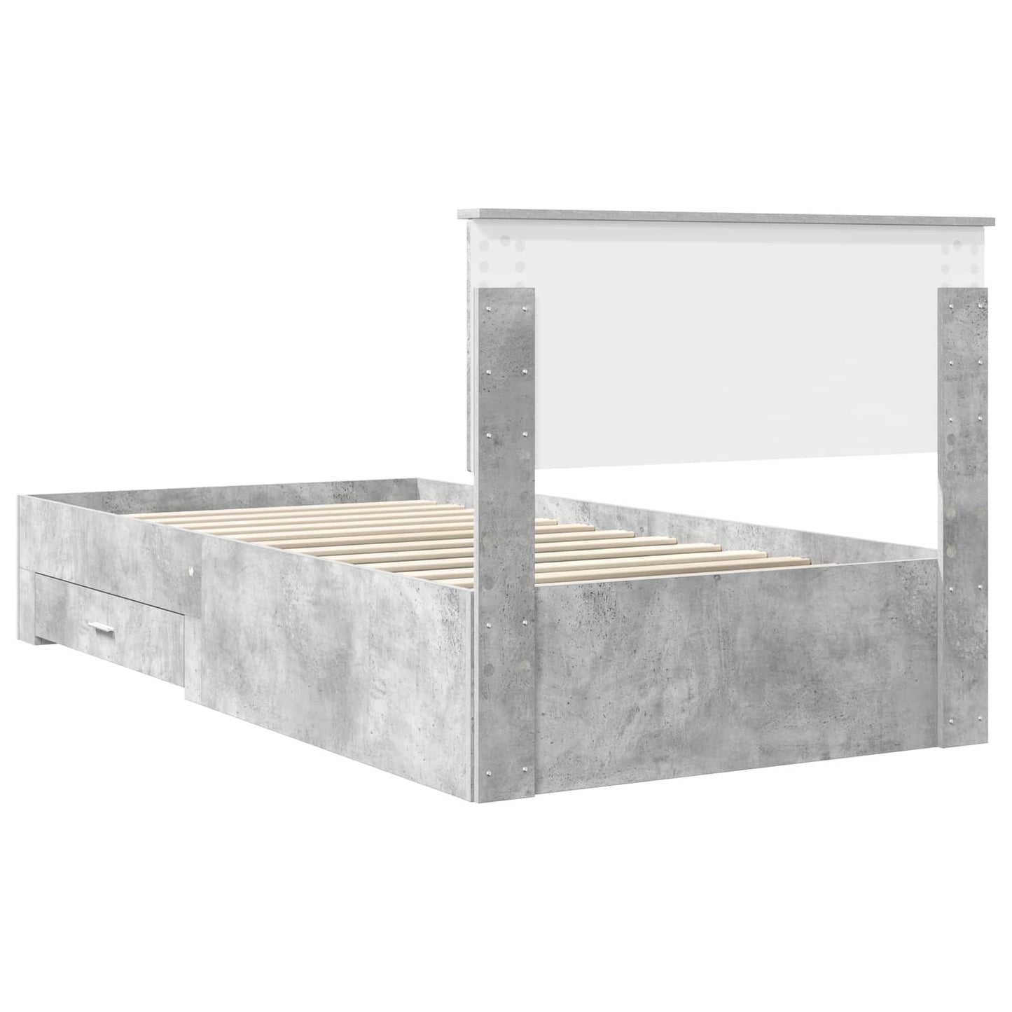 Bed Frame Concrete Grey 100 x 200 cm Engineered Wood