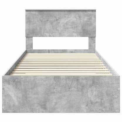Bed Frame Concrete Grey 100 x 200 cm Engineered Wood