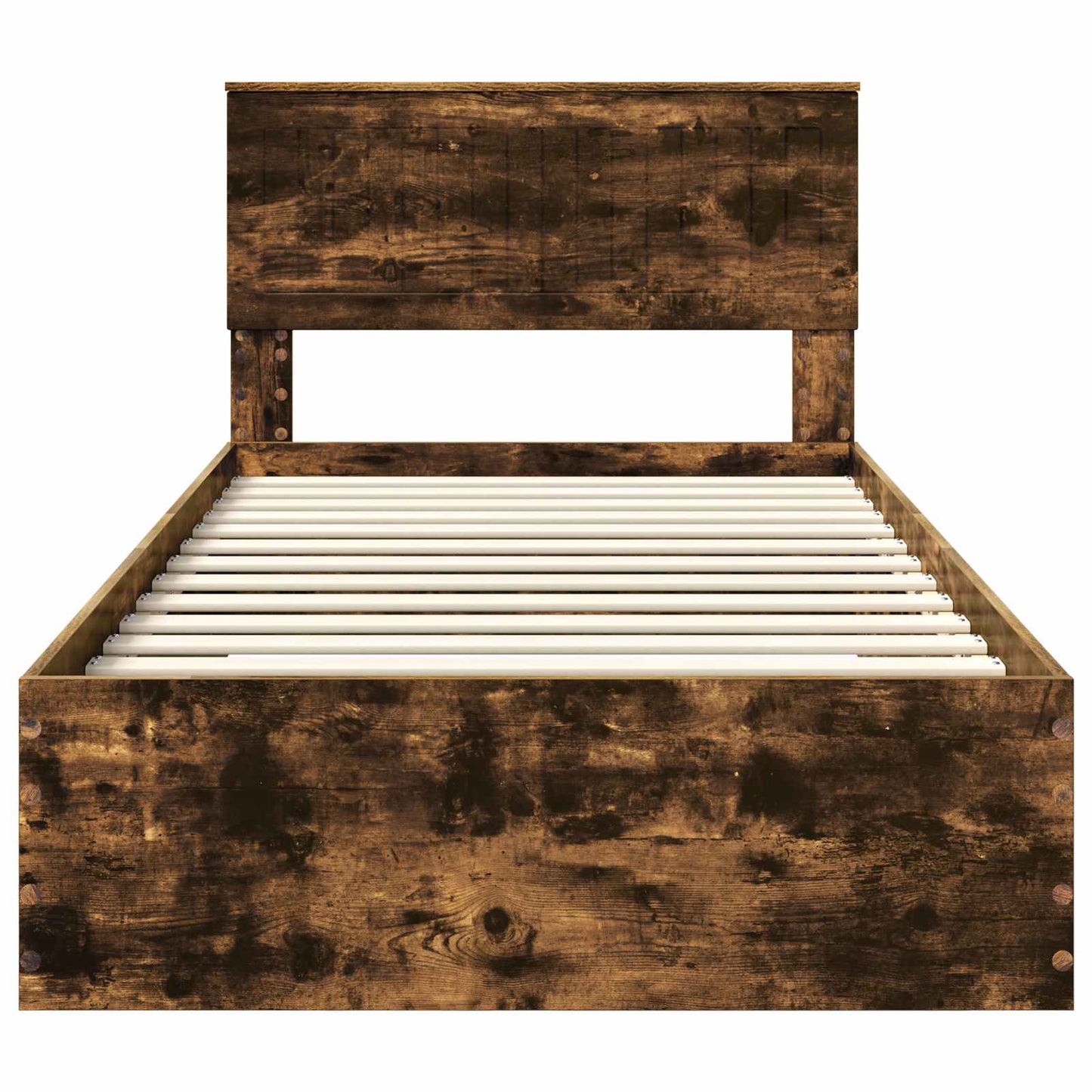 Bed Frame with Drawer Smoked Oak 100 x 200 cm Engineered Wood