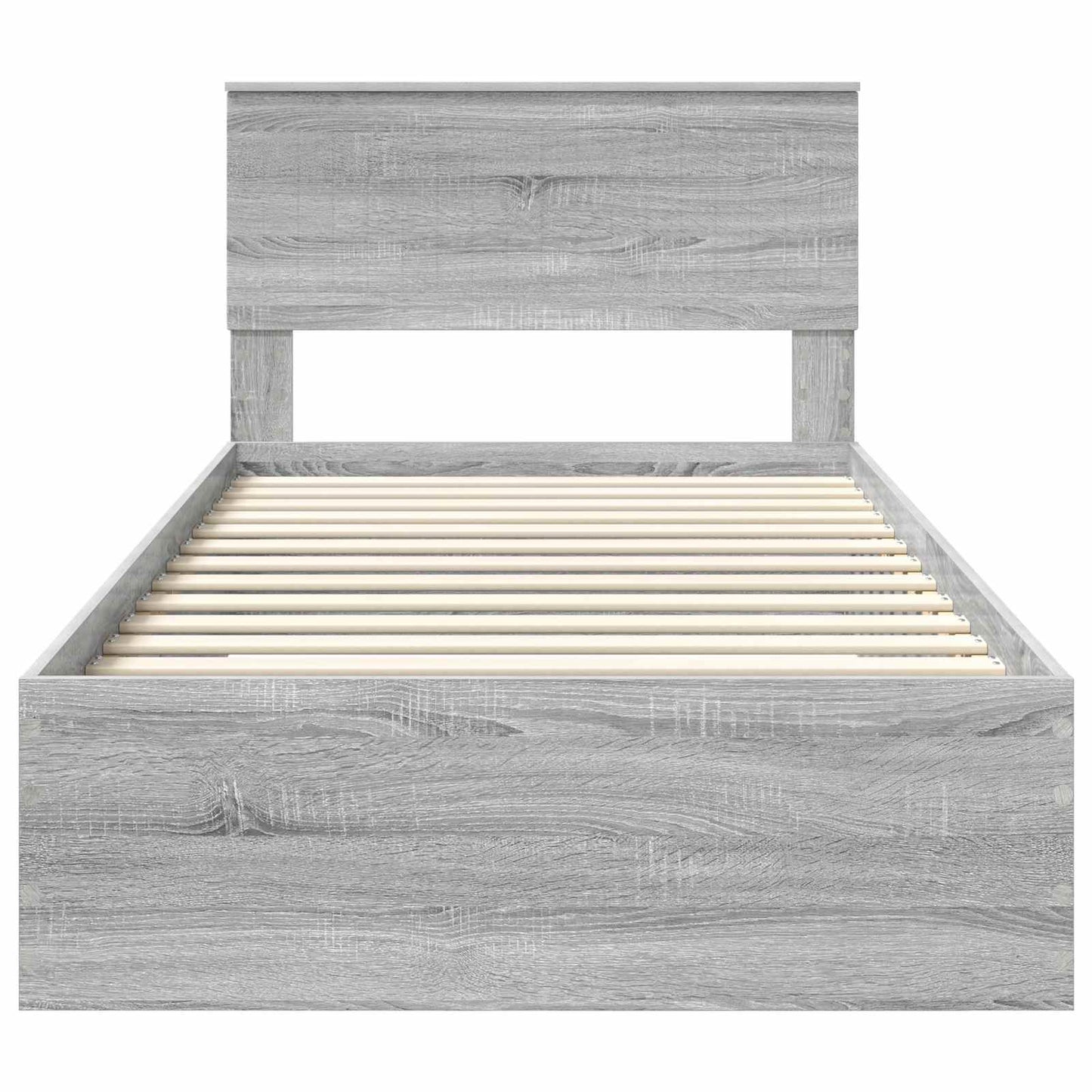 Bed Frame with Drawer Grey Sonoma 100 x 200 cm Engineered Wood