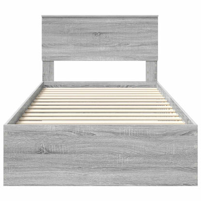 Bed Frame with Drawer Grey Sonoma 100 x 200 cm Engineered Wood