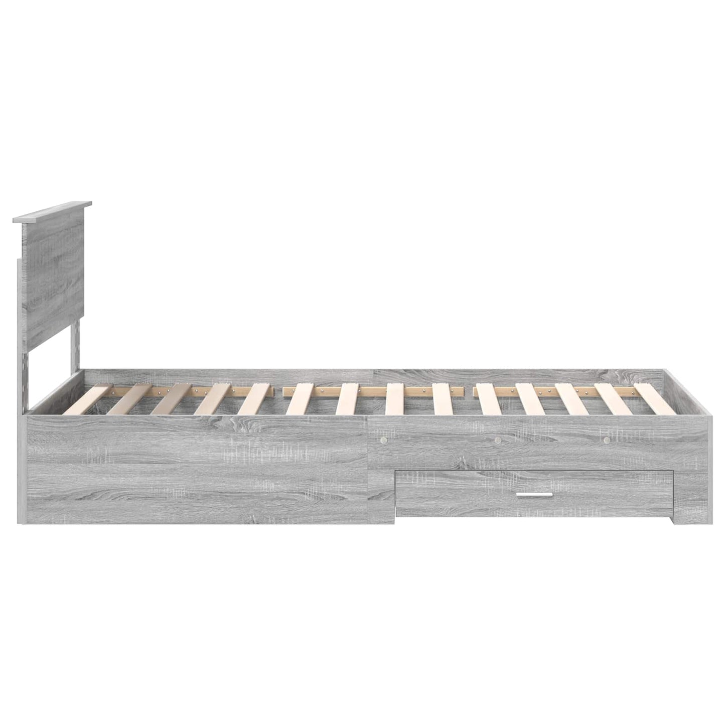 Bed Frame with Drawer Grey Sonoma 100 x 200 cm Engineered Wood