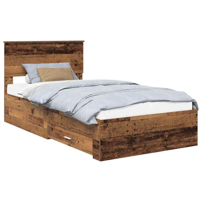 Bed Frame with Headboard Old Wood 100 x 200 cm Engineered Wood
