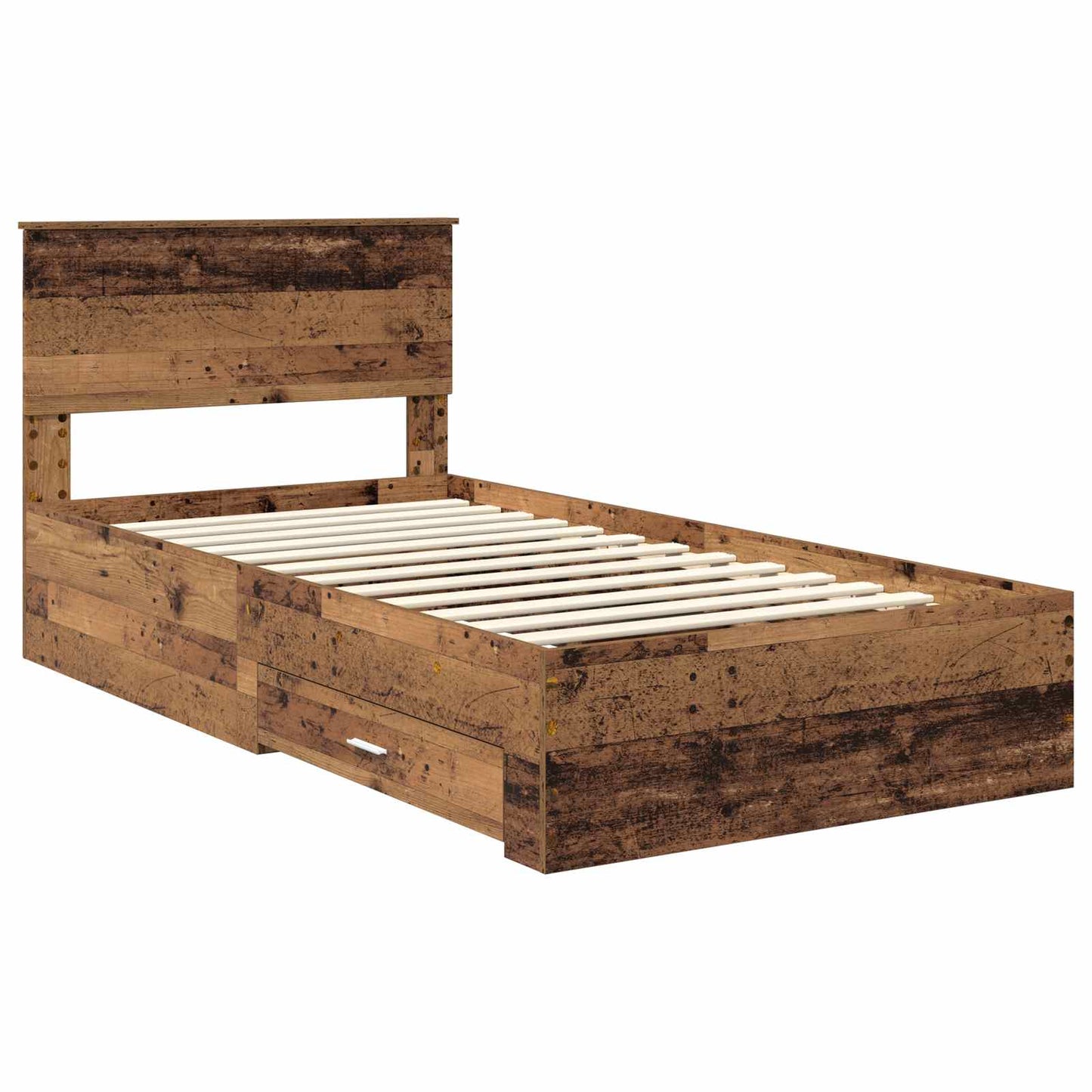 Bed Frame with Headboard Old Wood 100 x 200 cm Engineered Wood