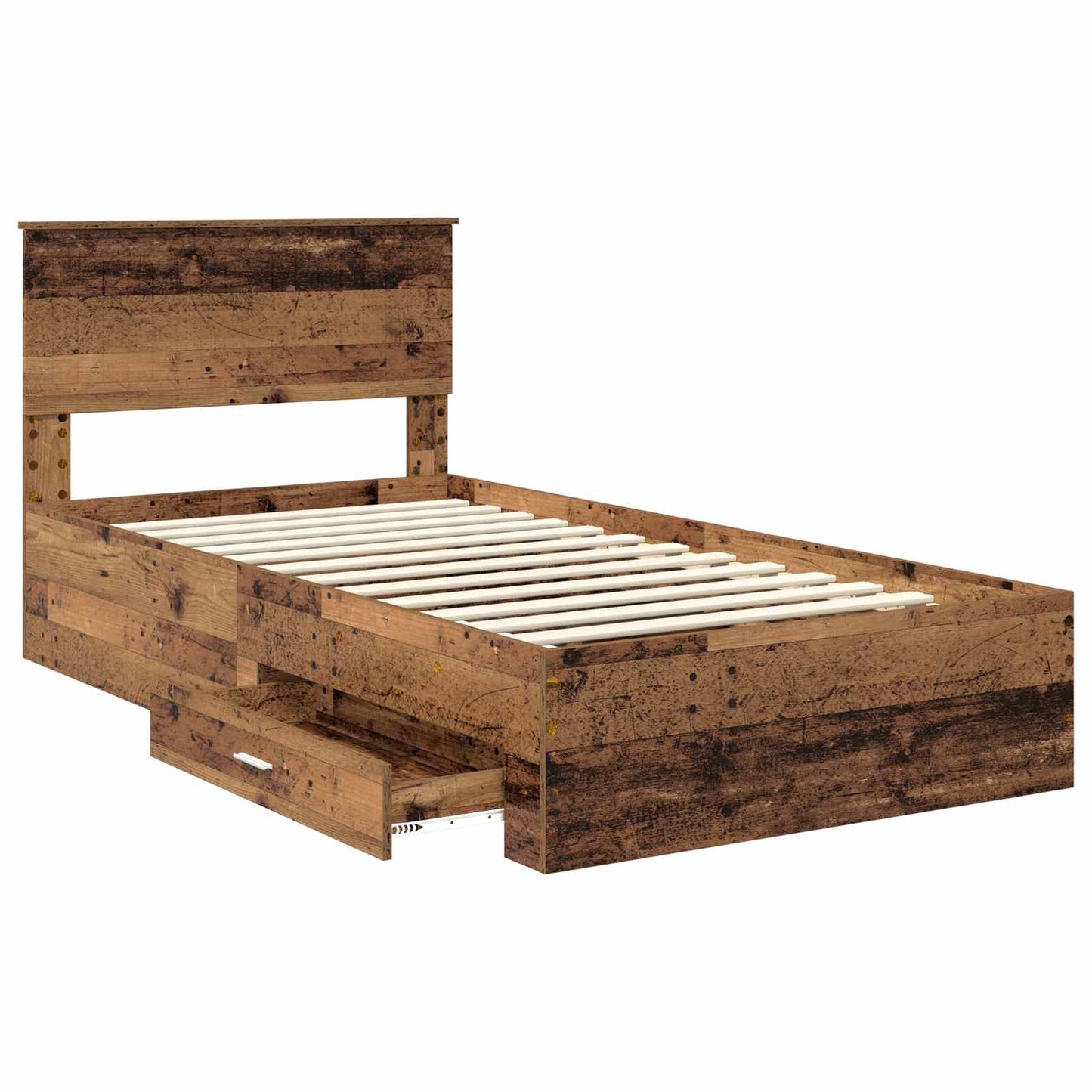 Bed Frame with Headboard Old Wood 100 x 200 cm Engineered Wood