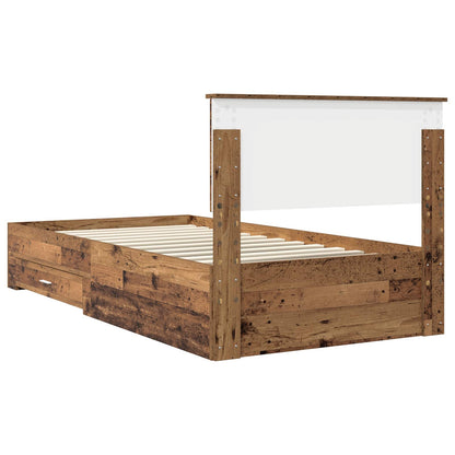 Bed Frame with Headboard Old Wood 100 x 200 cm Engineered Wood