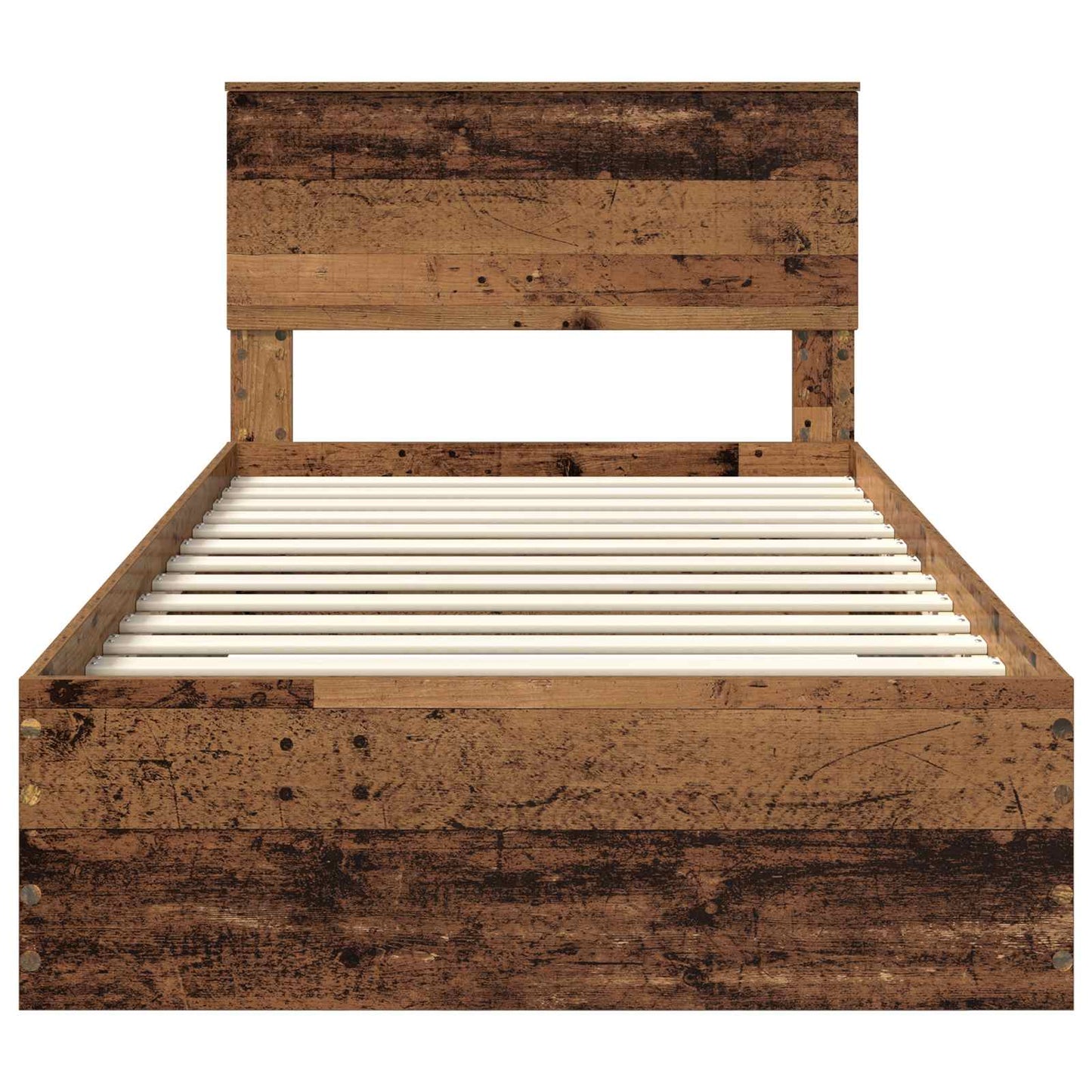 Bed Frame with Headboard Old Wood 100 x 200 cm Engineered Wood