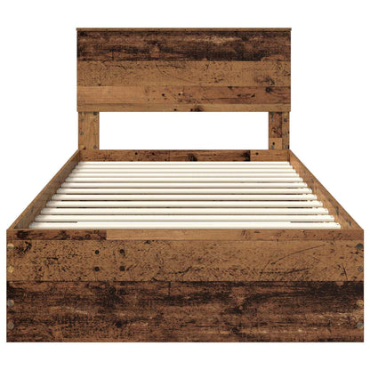 Bed Frame with Headboard Old Wood 100 x 200 cm Engineered Wood