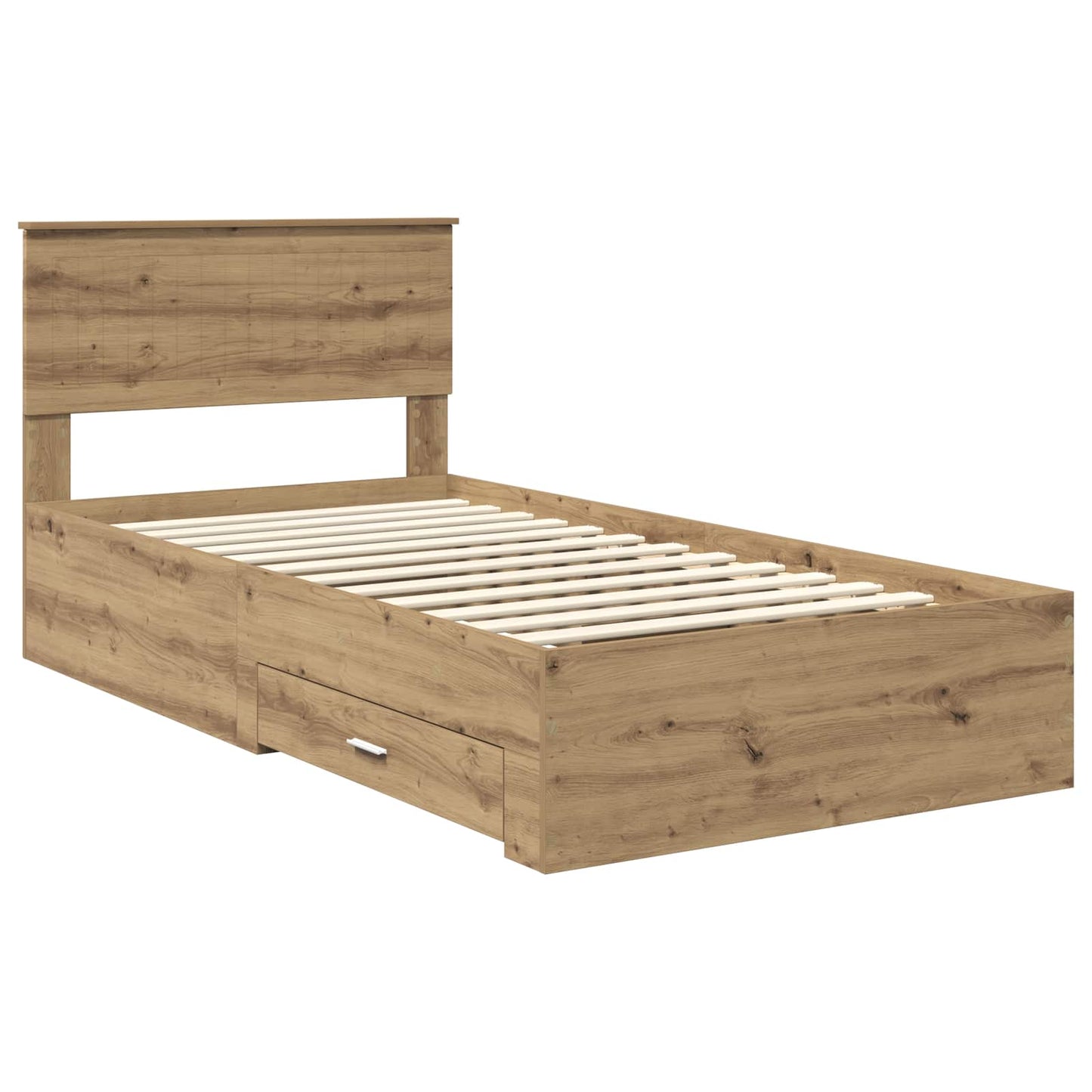 Bed Frame with Drawer Artisan Oak 100 x 200 cm Engineered Wood