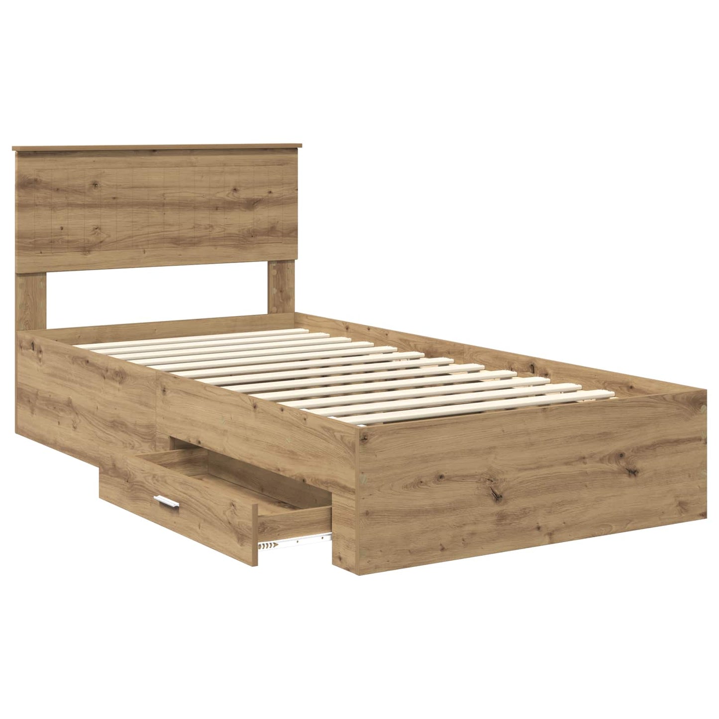 Bed Frame with Drawer Artisan Oak 100 x 200 cm Engineered Wood