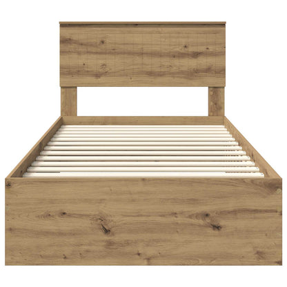 Bed Frame with Drawer Artisan Oak 100 x 200 cm Engineered Wood
