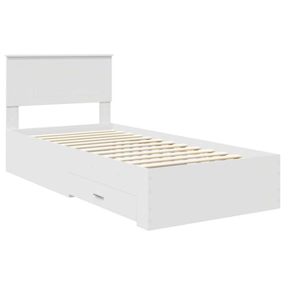 Bed Frame with Headboard White 90 x 200 cm Engineered Wood