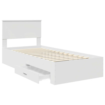 Bed Frame with Headboard White 90 x 200 cm Engineered Wood