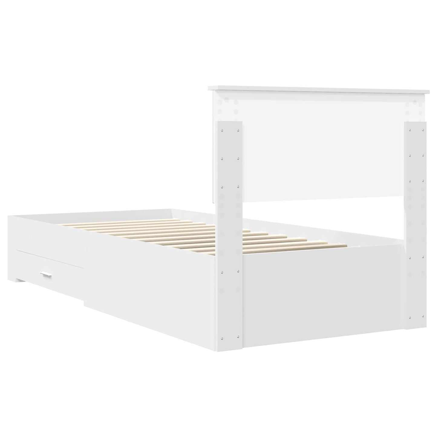 Bed Frame with Headboard White 90 x 200 cm Engineered Wood