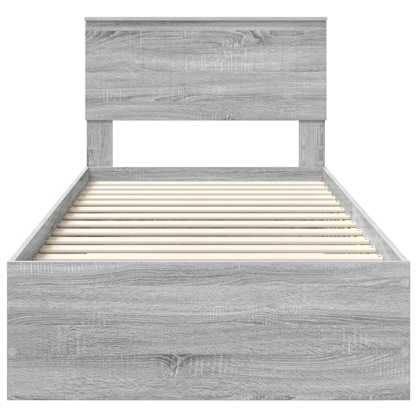 Bed Frame with Drawer Grey Sonoma 90 x 200 cm Engineered Wood