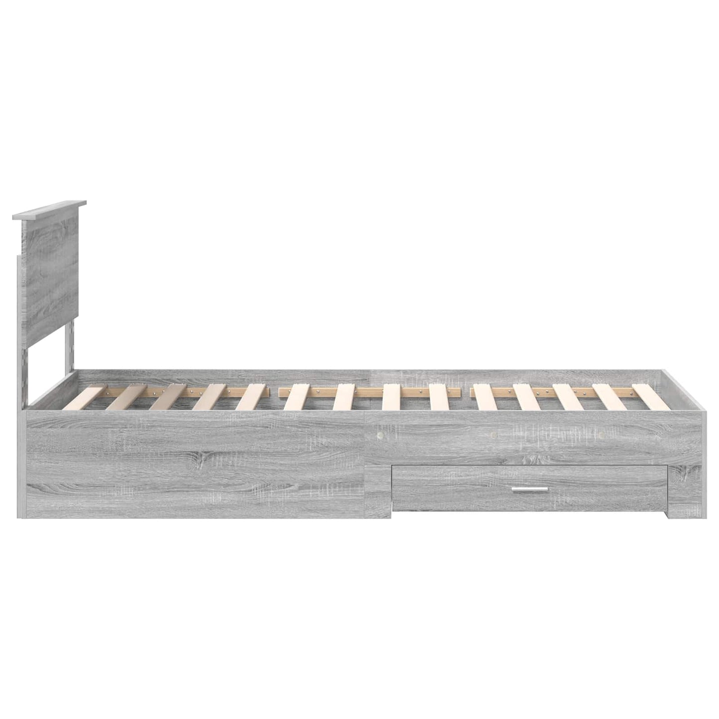 Bed Frame with Drawer Grey Sonoma 90 x 200 cm Engineered Wood