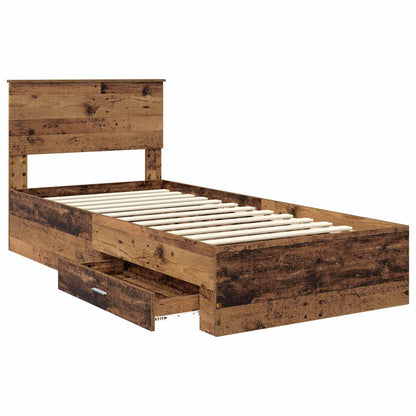 Bed Frame with Headboard Old Wood 90 x 200 cm Engineered Wood