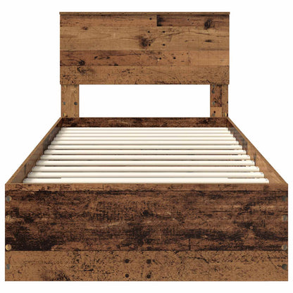 Bed Frame with Headboard Old Wood 90 x 200 cm Engineered Wood