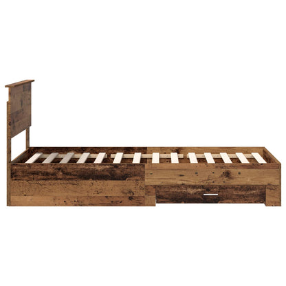 Bed Frame with Headboard Old Wood 90 x 200 cm Engineered Wood