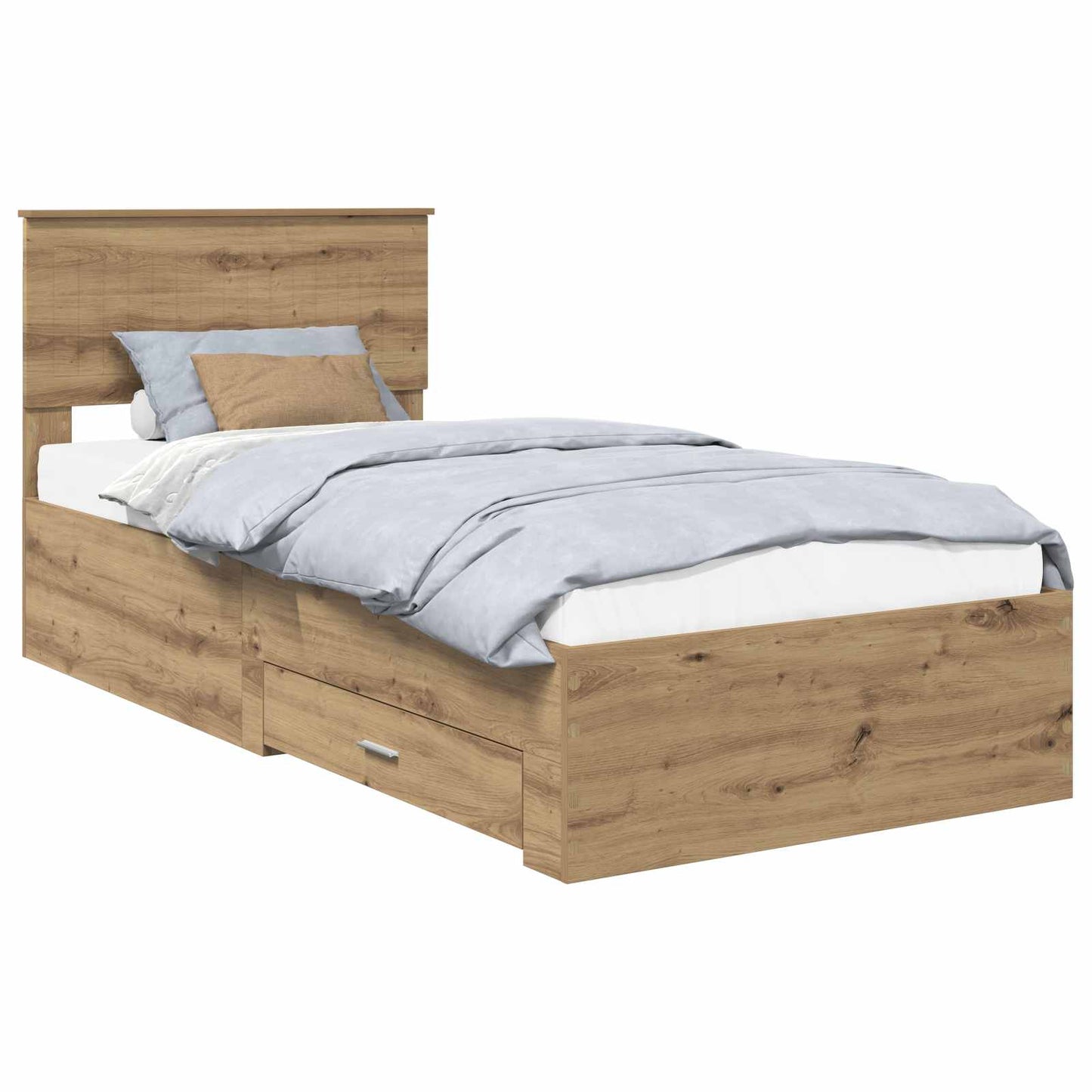 Bed Frame with Drawer Artisan Oak 90 x 200 cm Engineered Wood