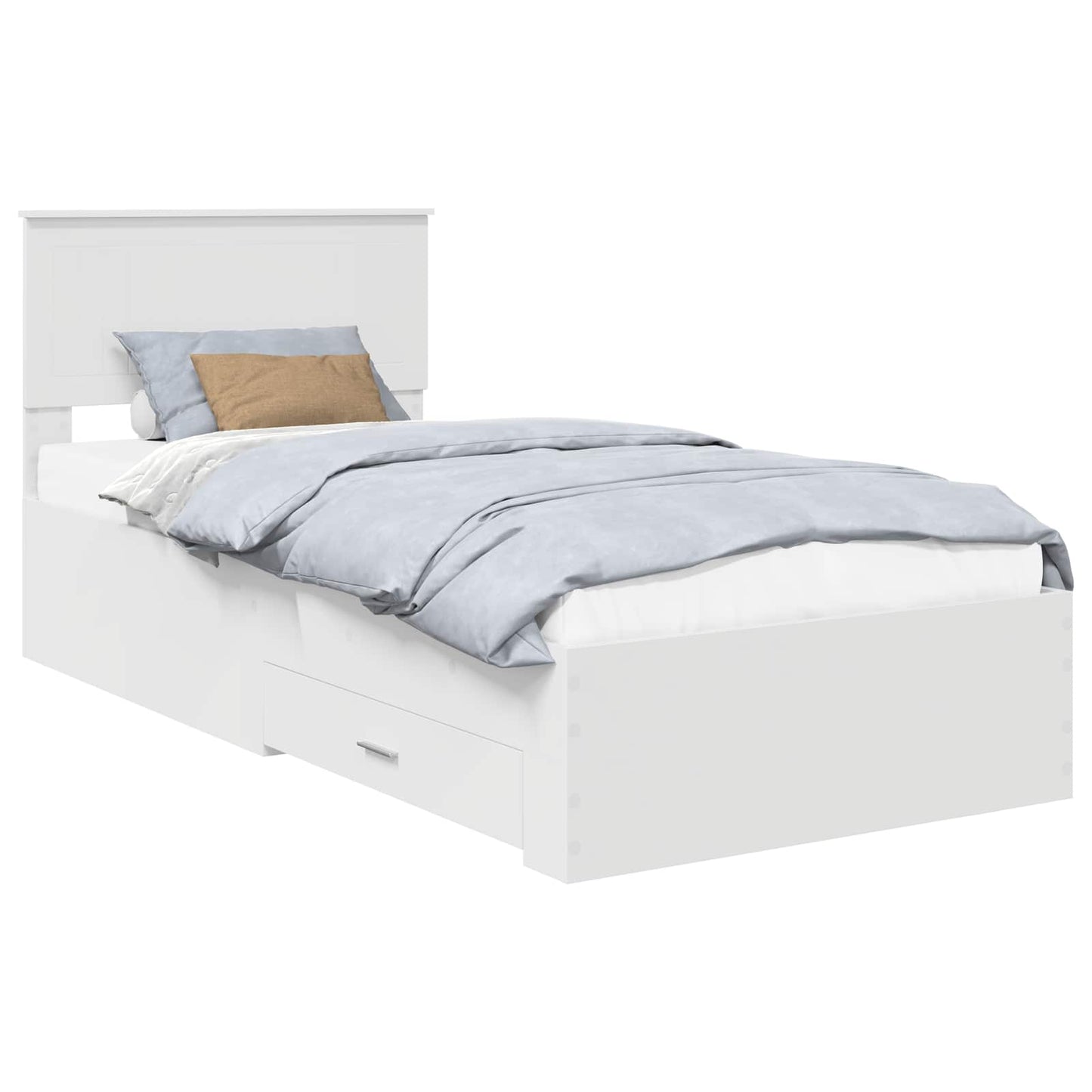 Bed Frame with Headboard White 90 x 190 cm Engineered Wood