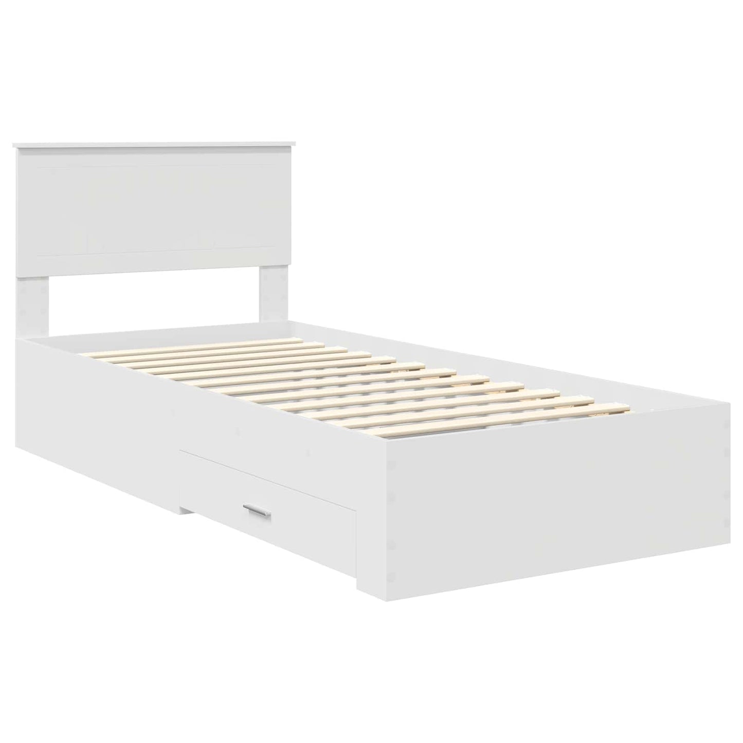 Bed Frame with Headboard White 90 x 190 cm Engineered Wood