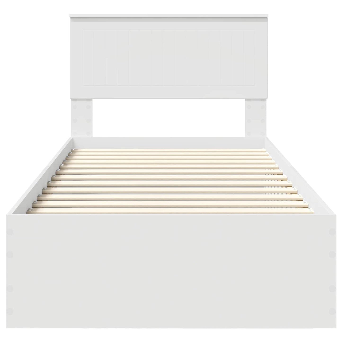 Bed Frame with Headboard White 90 x 190 cm Engineered Wood