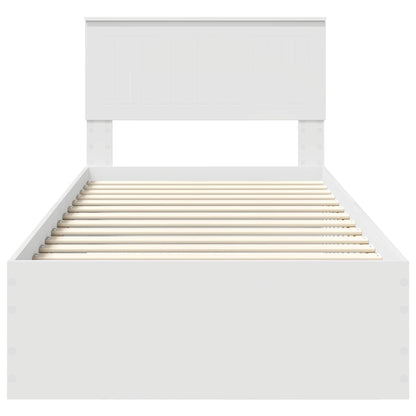 Bed Frame with Headboard White 90 x 190 cm Engineered Wood