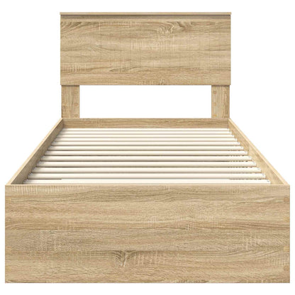 Bed Frame with Headboard Sonoma Oak 90 x 190 cm Engineered Wood