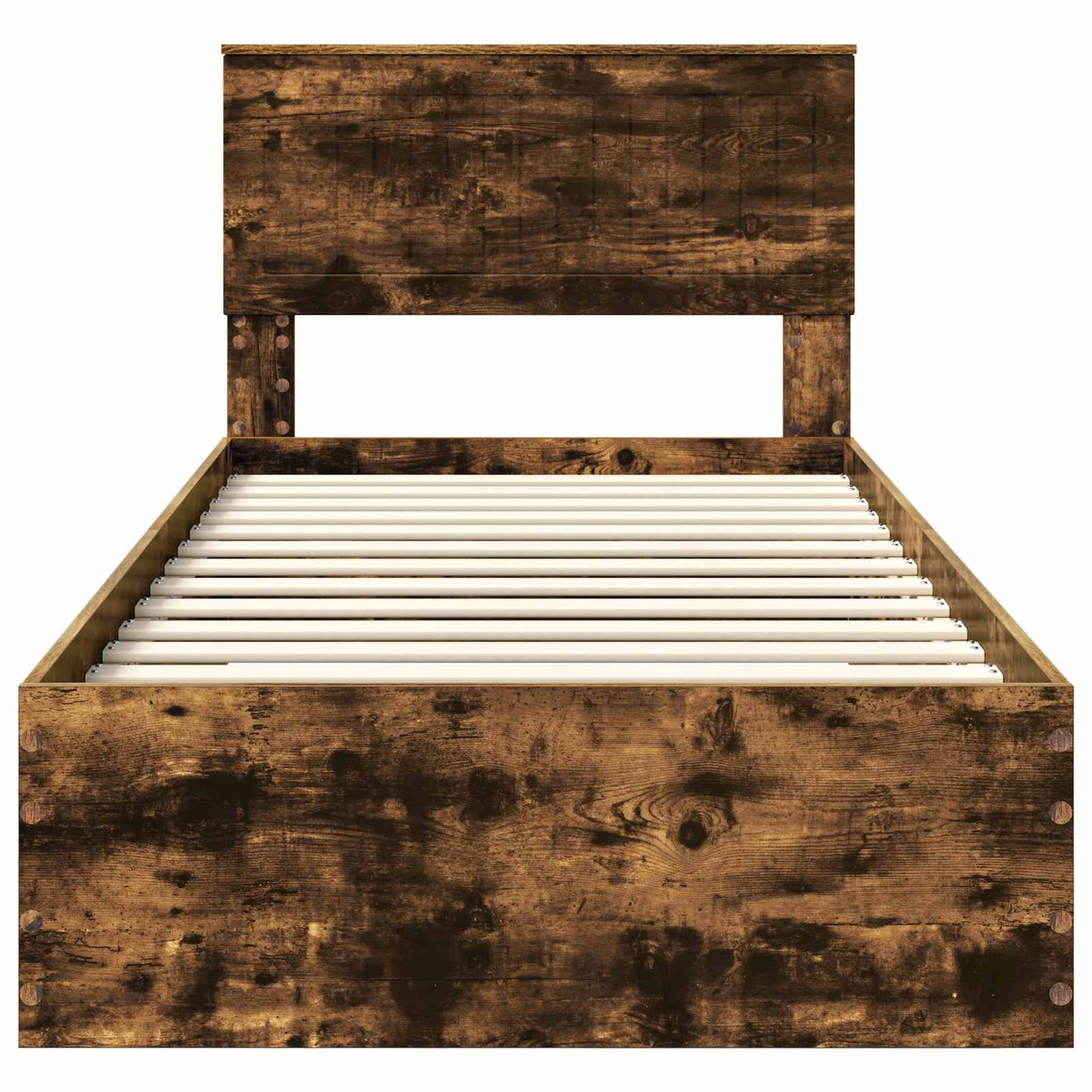 Bed Frame with Headboard Smoked Oak 90 x 190 cm Engineered Wood