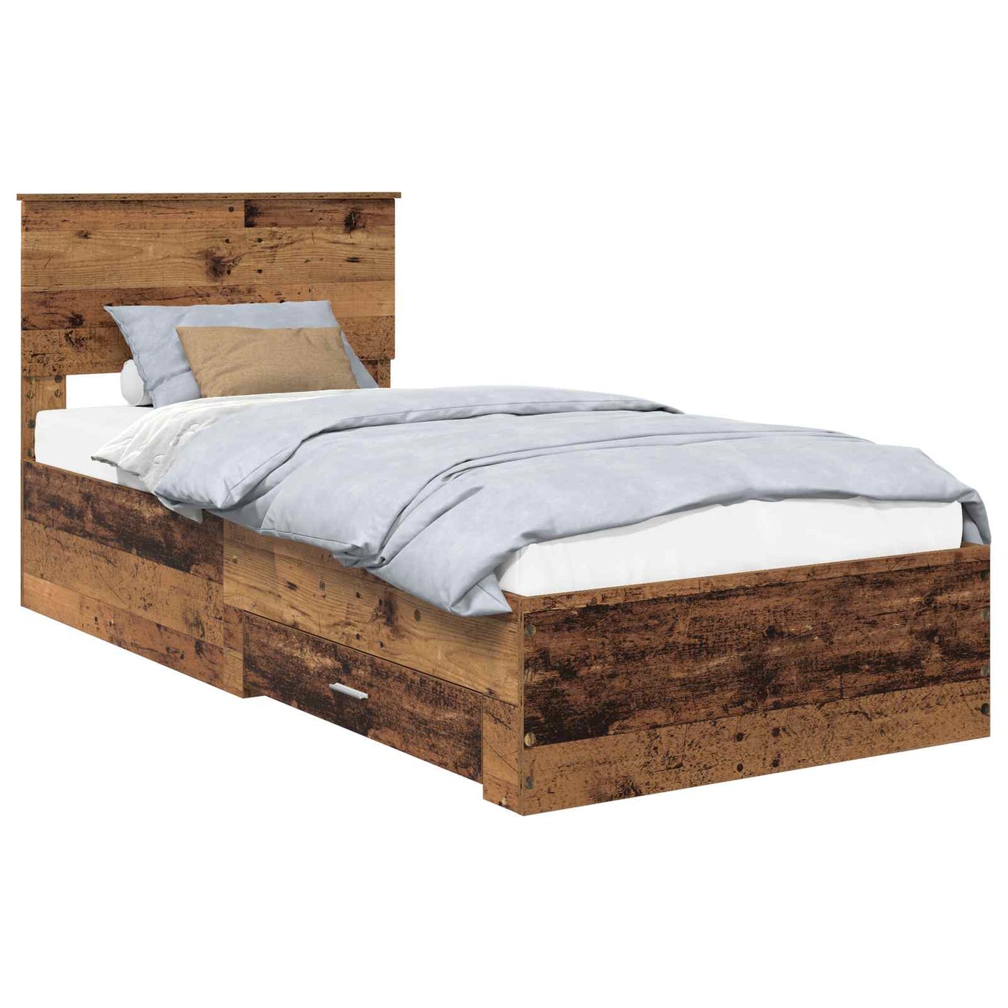 Bed Frame with Headboard Old Wood 90 x 190 cm Engineered Wood
