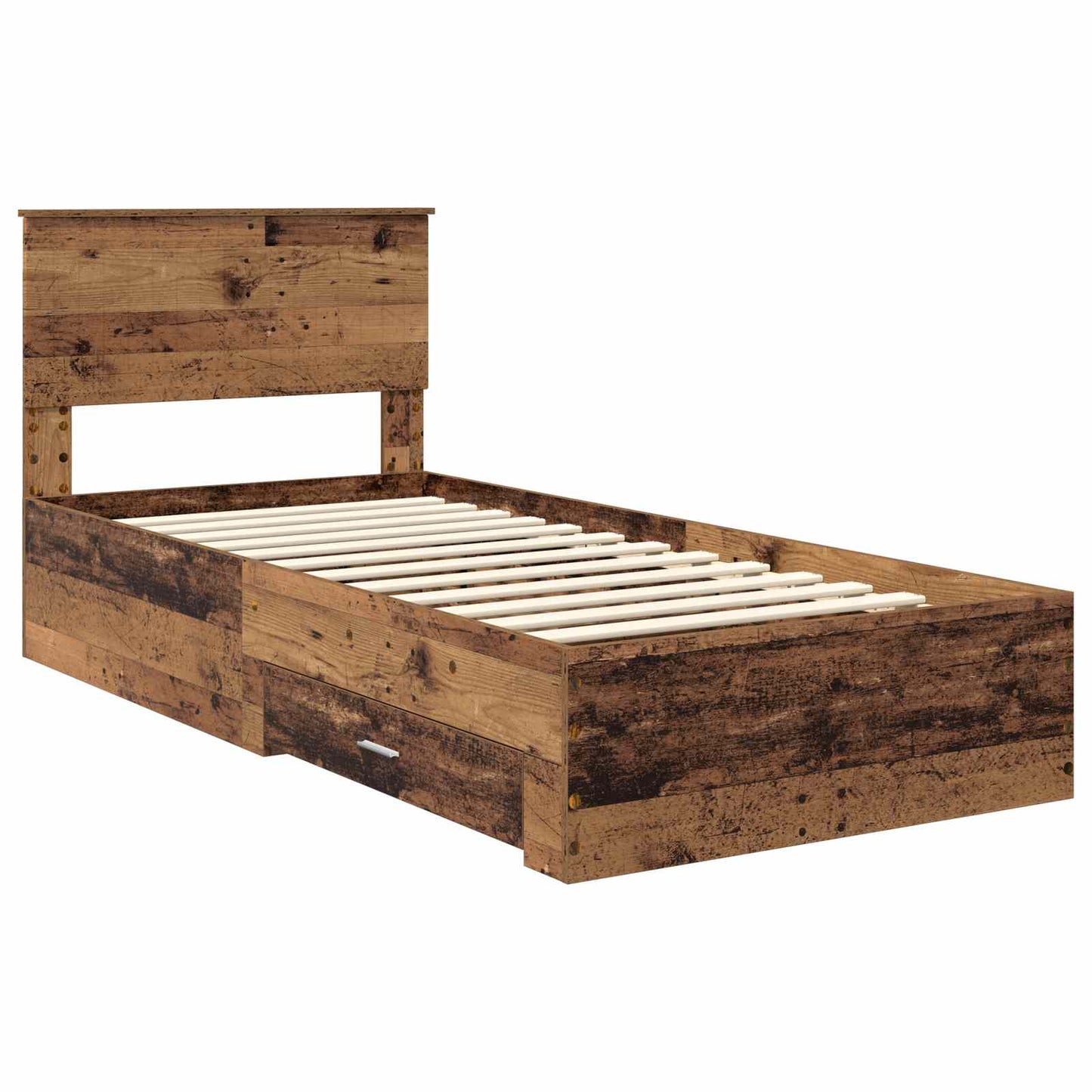Bed Frame with Headboard Old Wood 90 x 190 cm Engineered Wood
