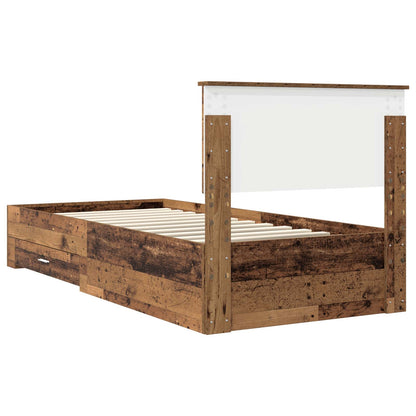 Bed Frame with Headboard Old Wood 90 x 190 cm Engineered Wood