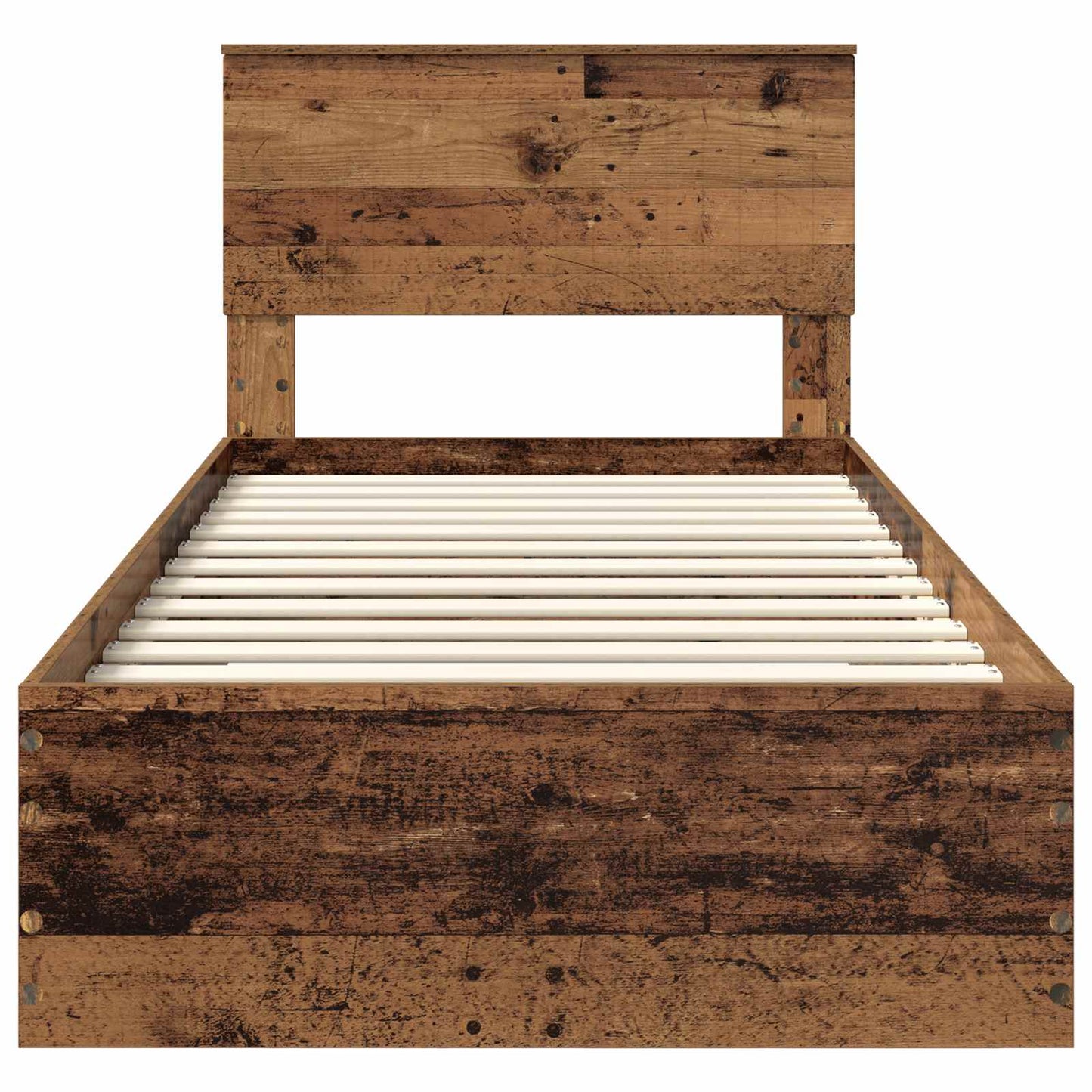 Bed Frame with Headboard Old Wood 90 x 190 cm Engineered Wood