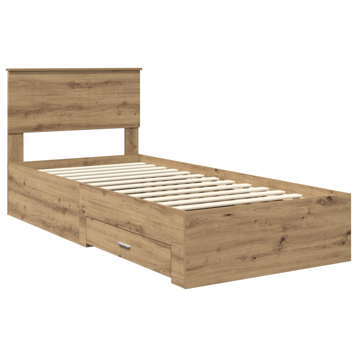 Bed Frame with Drawer Artisan Oak 90 x 190 cm Engineered Wood