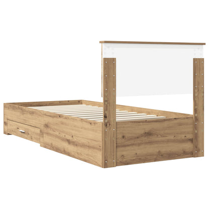 Bed Frame with Drawer Artisan Oak 90 x 190 cm Engineered Wood
