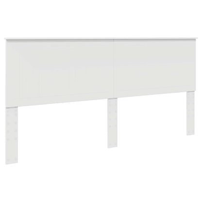 Bed Frame with Headboard White 200 x 200 cm Solid Pine Wood