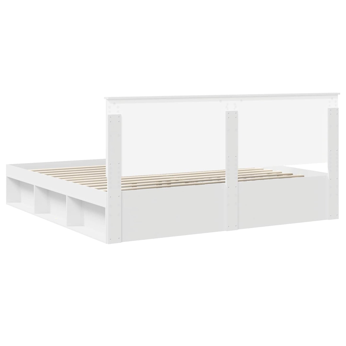 Bed Frame with Headboard White 200 x 200 cm Solid Pine Wood