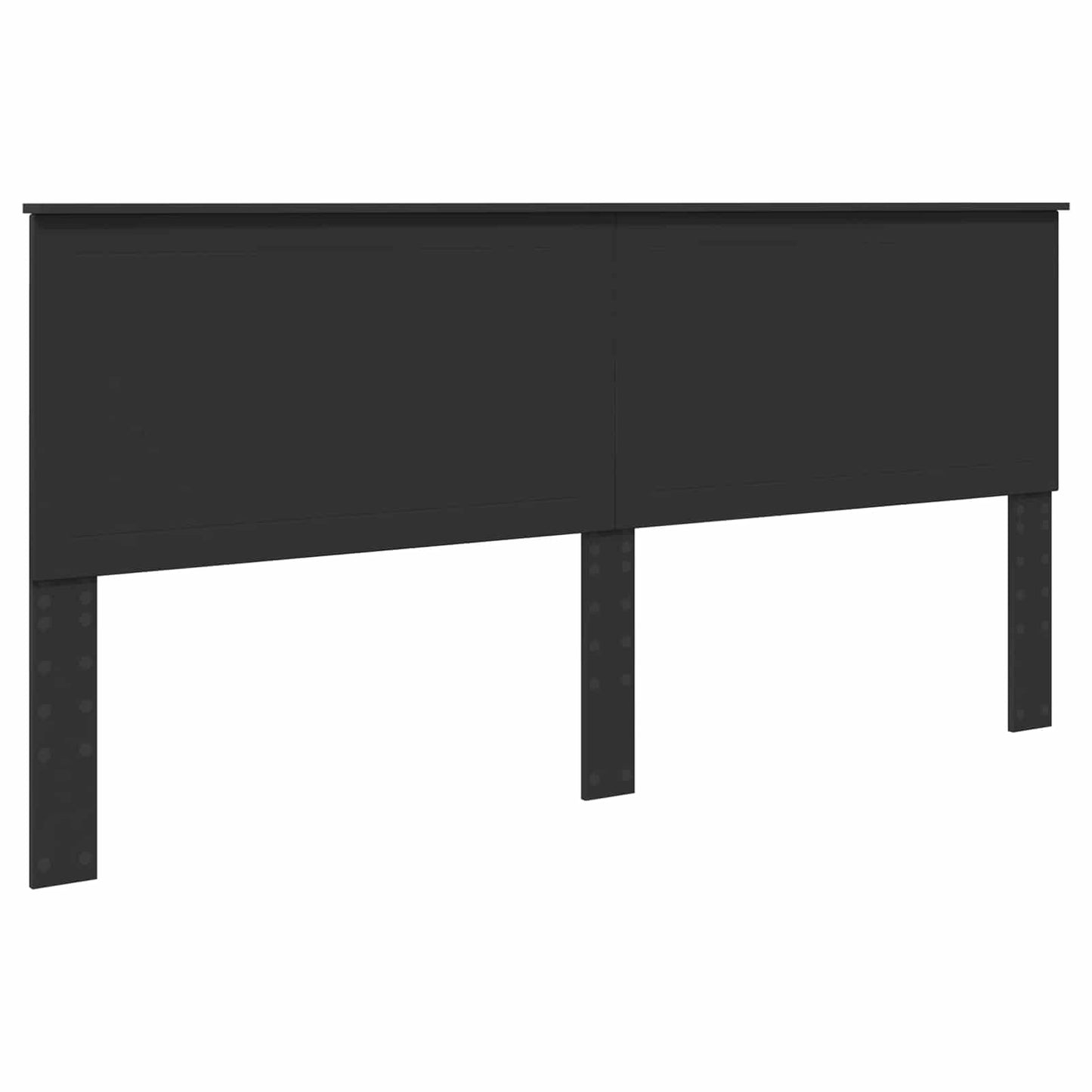 Bed Frame with Headboard Black 200 x 200 cm Solid Pine Wood