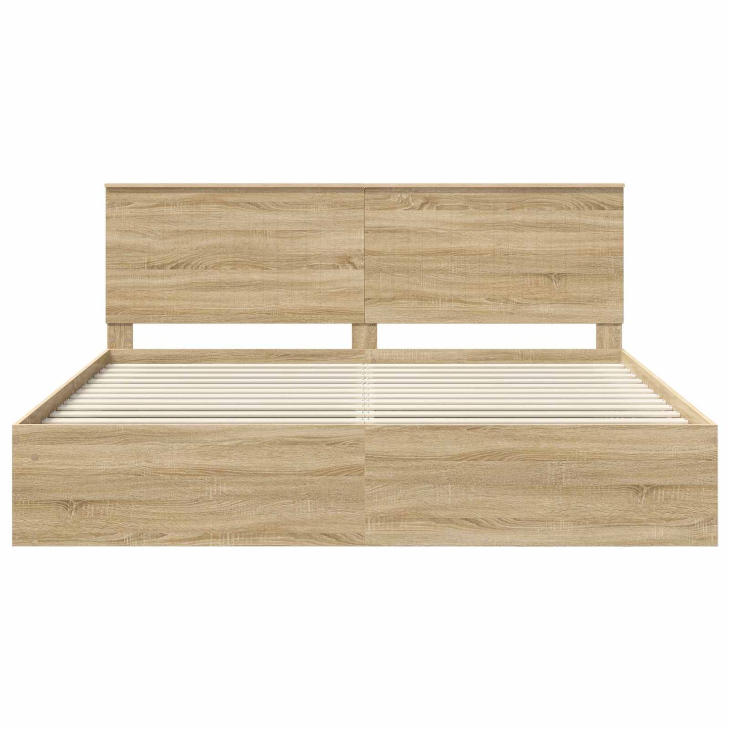 Bed Frame with Headboard Sonoma 200 x 200 cm Solid Pine Wood