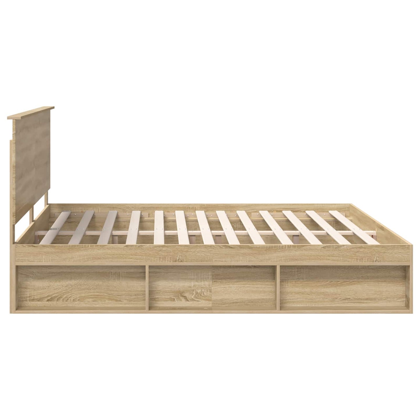Bed Frame with Headboard Sonoma 200 x 200 cm Solid Pine Wood