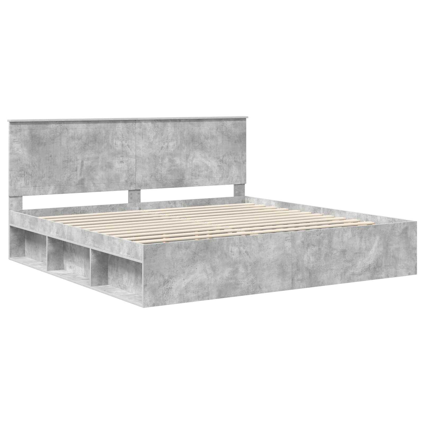 Bed Frame with Headboard Concerte 200 x 200 cm Solid Pine Wood