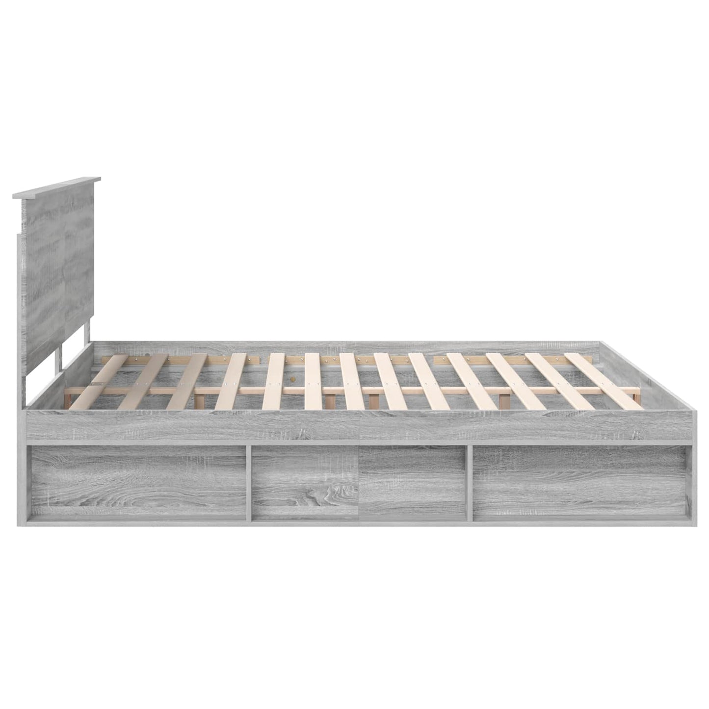Bed Frame Grey Sonoma 200 x 200 cm Solid Pine Wood